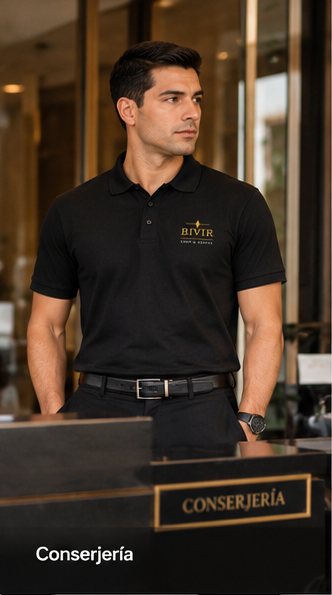 Profesional BIVIR de conserjería junto al mostrador