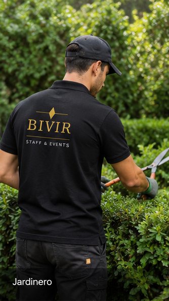 Personal BIVIR realizando tareas de jardinería