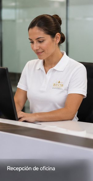Recepcionista BIVIR atendiendo un puesto de trabajo