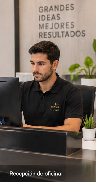 Personal BIVIR trabajando en una recepción de oficina